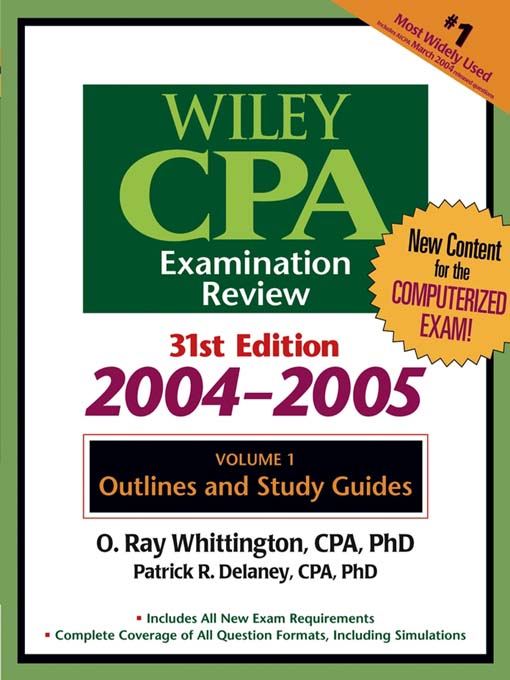 Title details for Wiley CPA Examination Review, Outlines and Study Guides, Volume 1 by Patrick R. Delaney - Available